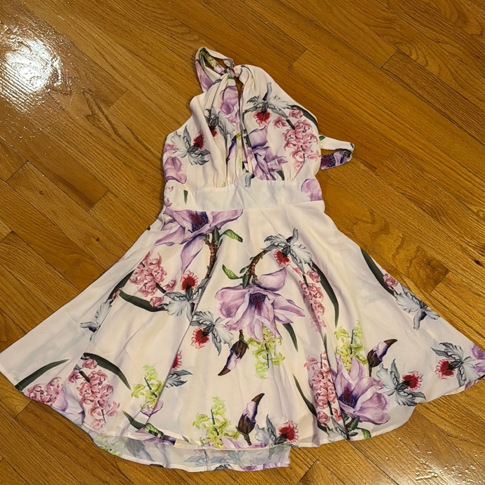 Selfie Leslie Pink and Purple Halter Sundress